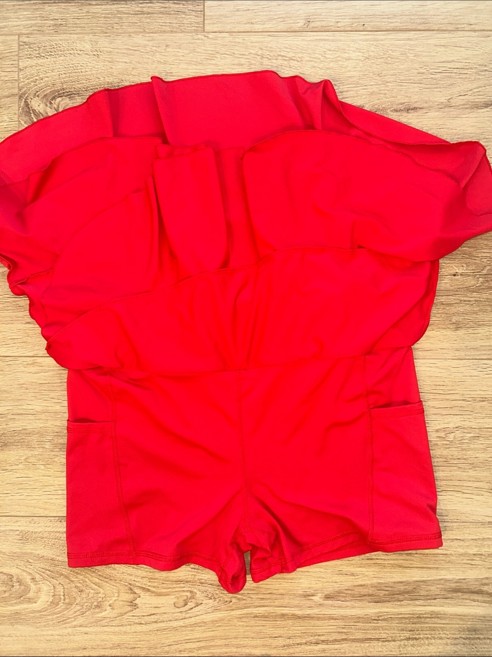 Active Ruffle Mini Skirt - Red - Picture 3 of 3